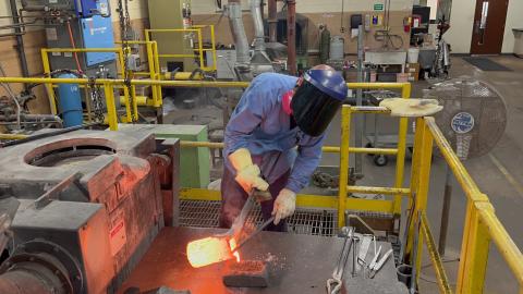 Mid-States employee refining precious metals